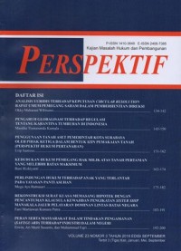 Image of JURNAL PERSPEKTIF:KAJIAN MASALAH HUKUM DAN PEMBANGUNAN VOL.23, NO.3 SEPTEMBER 2018