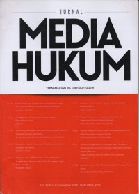 Image of JURNAL MEDIA HUKUM VOL.25 No.2 DESEMBER 2018