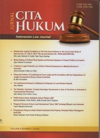 JURNAL CITA HUKUM = INDONESIA LAW JOURNAL VOL.6 NO.2 (2018)