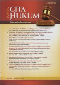 Image of JURNAL CITA HUKUM = INDONESIA LAW JOURNAL VOL.7 NO.1 (2019)