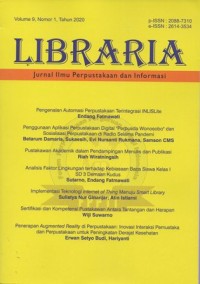 Image of LIBRARIA: JURNAL ILMU PERPUSTAKAAN DAN INFORMASI