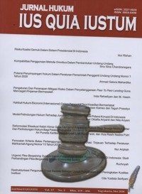 Image of JURNAL HUKUM IUS QUIA IUSTUM VOL 27 NO 2  2020