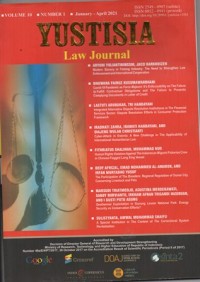 YUSTISIA LAW JOURNAL VOL 10 NO 1 2021