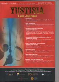 Image of YUSTISIA LAW JOURNAL VOL 8 NO 3 2019