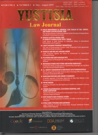 Image of YUSTISIA LAW JOURNAL VOL 8 NO 2 2019