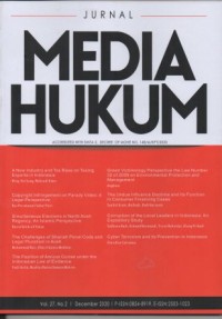 Image of JURNAL MEDIA HUKUM ACCREDITED WITH SINTA 2, DECREE OF MOHE NO. 148/M/KPT/2020; VOL 27 NO 2 2020