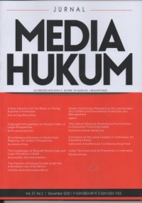 JURNAL MEDIA HUKUM ACCREDITED WITH SINTA 2, DECREE OF MOHE NO. 148/M/KPT/2020; VOL 27 NO 2 2020