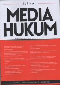 Image of JURNAL MEDIA HUKUM ACCREDITED WITH SINTA 2, DECREE OF MOHE NO. 30/E/KTP/2018, VOL 27 NO 1; 2020