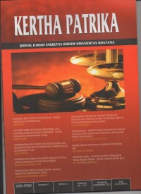 KERTHA PATRIKA JURNAL ILMIAH FAKULTAS HUKUM UNIVERSITAS UDAYANA, VOL 37 NO 2 2012