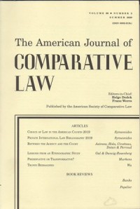 Image of THE AMERICAN JOURNAL OF COMPARATIVE LAW VOL 68 NO 2 SUMMER 2020