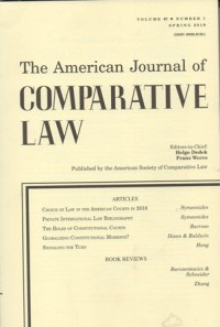 Image of THE AMERICAN JOURNAL OF COMPARATIVE LAW VOL 67 NO 1 SPRING 2019