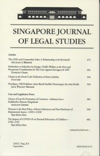 SINGAPORE JOURNAL OF LEGAL STUDIES SEPTEMBER 2021