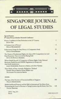 Image of SINGAPORE JOURNAL OF LEGAL STUDIES MARCH 2021