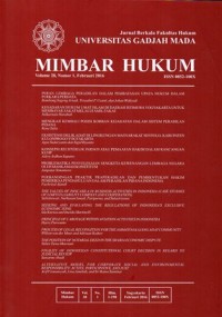 Image of JURNAL BERKALA FAKULTAS HUKUM UNIVERSITAS GADJAH MADA MIMBAR HUKUM VOLUME 28, NOMOR 1, FEBRUARI 2016
