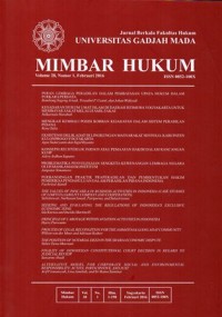 JURNAL BERKALA FAKULTAS HUKUM UNIVERSITAS GADJAH MADA MIMBAR HUKUM VOLUME 28, NOMOR 1, FEBRUARI 2016