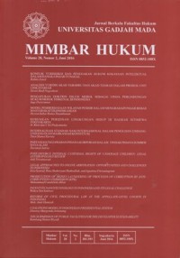 Image of JURNAL BERKALA FAKULTAS HUKUM UNIVERSITAS GADJAH MADA MIMBAR HUKUM VOLUME 28, NOMOR 2, JUNI 2016