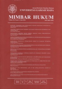 JURNAL BERKALA FAKULTAS HUKUM UNIVERSITAS GADJAH MADA MIMBAR HUKUM VOLUME 28, NOMOR 2, JUNI 2016