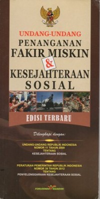 Image of UNDANG-UNDANG PENANGANAN FAKIR MISKIN & KESEJAHTERAAN SOSIAL