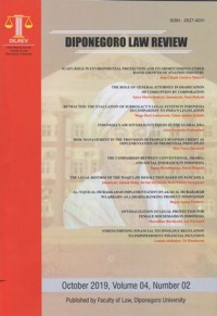 Image of DIPONEGORO LAW REVIEW OCTOBER 2019, VOLUME 04, NUMBER 02