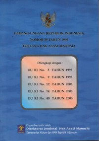 Image of UNDANG-UNDANG REPUBLIK INDONESIA NOMOR 39 TAHUN 1999 TENTANG HAK ASASI MANUSIA