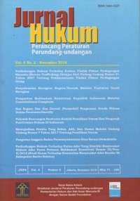 Image of JURNAL HUKUM PERANCANGAN PERATURAN PERUNDANG-UNDANGAN VOL.4 NO.2 NOVEMBER 2018