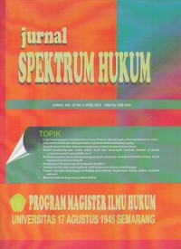 Image of JURNAL SPEKTRUM HUKUM VOL 12 NO 1 APRIL  2015