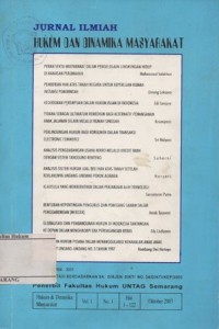 Image of JURNAL ILMIAH HUKUM DAN DINAMIKA MASYARAKAT VOL.1, NO.1 OKTOBER 2003