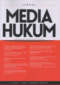 Image of Jurnal Media Hukum Vol.28, No. 1 June 2021