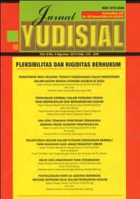 Image of JURNAL YUDISIAL Vol. 8, No. 2 Agustus 2015
