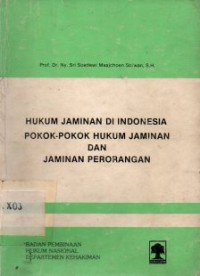 Image of HUKUM JAMINAN DI INDONESIA ,POKOK-POKOK HUKUM JAMINAN DAN PERORANGAN