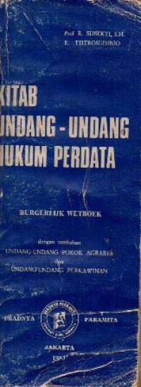 Image of KITAB UNDANG-UNDANG HUKUM PERDATA