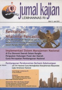 Image of JURNAL KAJIAN LEMHANNAS RI EDISI 13, APRIL 2012