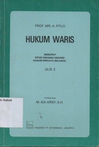 Image of HUKUM WARIS MENURUT KITAB UNDANG-UNDANG HUKUM PERDATA BELANDA JILID 2