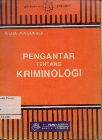 Image of PENGANTAR TENTANG KRIMINOLOGI