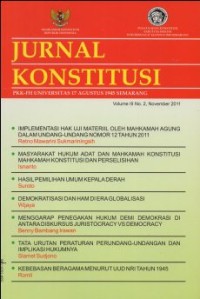 Image of JURNAL KONSTITUSI :PKK- FH UNIVERSITAS 17 AGUSTUS 1945 SEMARANG VOLUME III NO.2