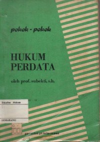 POKOK-POKOK HUKUM PERDATA