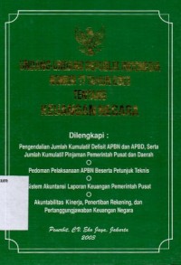 UNDANG-UNDANG REPUBLIK INDONESIA NOMOR 17 TAHUN 2003 TENTANG KEUANGAN NEGARA