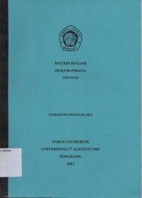 MATERI KULIAH HUKUM PIDANA