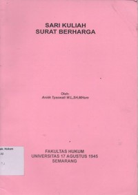 SARI KULIAH SURAT BERHARGA