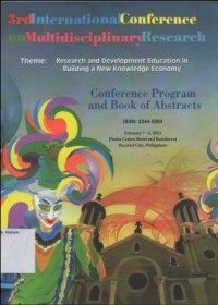 Image of RESEARCH AND DEVELOPMENT EDUCATION IN BUILDING A NEW KNOLEDGE ECONOMY: CONFERENCE ON MULTIDISCIPLINARY RESEARCH